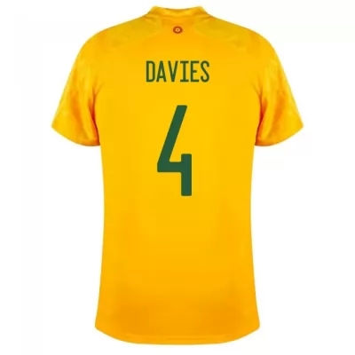 Női Walesi labdarúgó-válogatott Ben Davies #4 Idegenbeli Sárga 2021 Mez Póló Ing