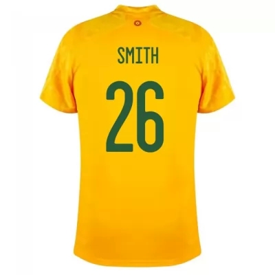 Női Walesi labdarúgó-válogatott Matt Smith #26 Idegenbeli Sárga 2021 Mez Póló Ing
