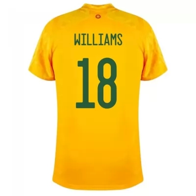 Női Walesi labdarúgó-válogatott Jonathan Williams #18 Idegenbeli Sárga 2021 Mez Póló Ing