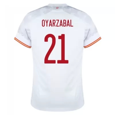 Gyermek Spanyol labdarúgó-válogatott Mikel Oyarzabal #21 Idegenbeli Fehér 2021 Mez Póló Ing