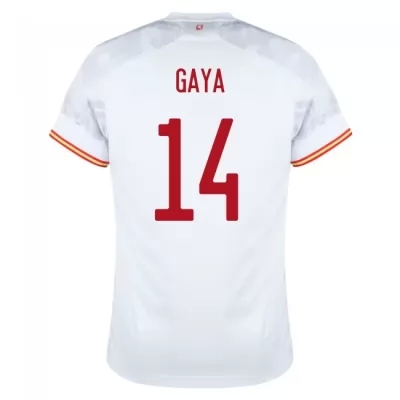 Női Spanyol labdarúgó-válogatott Jose Gaya #14 Idegenbeli Fehér 2021 Mez Póló Ing
