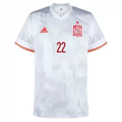 Női Spanyol labdarúgó-válogatott Pablo Sarabia #22 Idegenbeli Fehér 2021 Mez Póló Ing