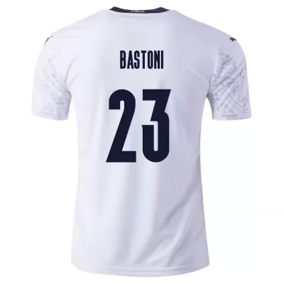 Női Olasz labdarúgó-válogatott Alessandro Bastoni #23 Idegenbeli Fehér 2021 Mez Póló Ing
