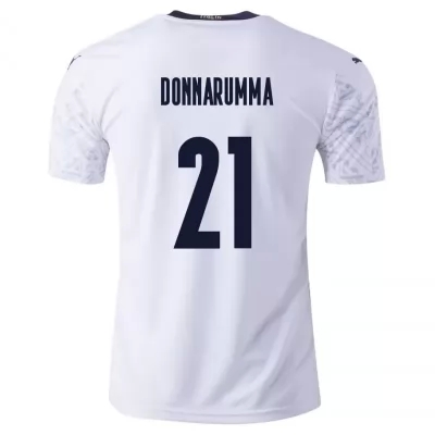 Gyermek Olasz labdarúgó-válogatott Gianluigi Donnarumma #21 Idegenbeli Fehér 2021 Mez Póló Ing