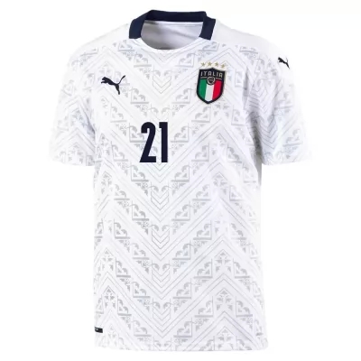 Női Olasz labdarúgó-válogatott Gianluigi Donnarumma #21 Idegenbeli Fehér 2021 Mez Póló Ing