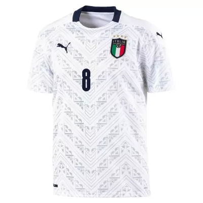 Női Olasz labdarúgó-válogatott Jorginho #8 Idegenbeli Fehér 2021 Mez Póló Ing