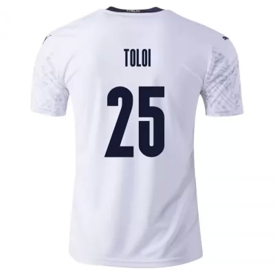 Női Olasz labdarúgó-válogatott Rafael Toloi #25 Idegenbeli Fehér 2021 Mez Póló Ing