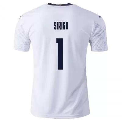 Női Olasz labdarúgó-válogatott Salvatore Sirigu #1 Idegenbeli Fehér 2021 Mez Póló Ing