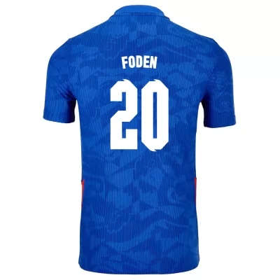 Női Angol labdarúgó-válogatott Phil Foden #20 Idegenbeli Kék 2021 Mez Póló Ing
