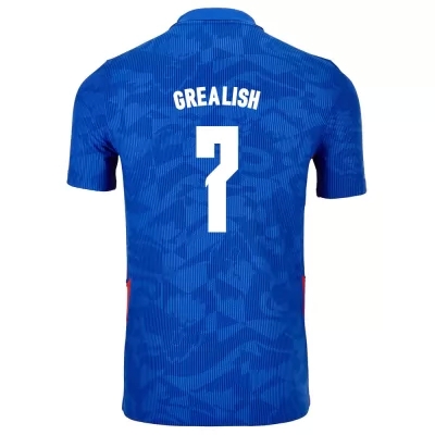 Női Angol labdarúgó-válogatott Jack Grealish #7 Idegenbeli Kék 2021 Mez Póló Ing