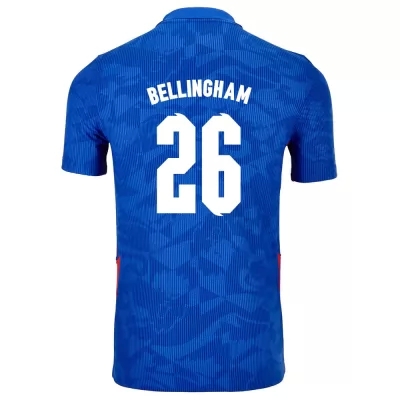 Férfi Angol labdarúgó-válogatott Jude Bellingham #26 Idegenbeli Kék 2021 Mez Póló Ing