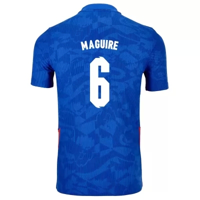 Férfi Angol labdarúgó-válogatott Harry Maguire #6 Idegenbeli Kék 2021 Mez Póló Ing