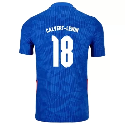 Férfi Angol labdarúgó-válogatott Dominic Calvert-Lewin #18 Idegenbeli Kék 2021 Mez Póló Ing