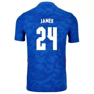 Férfi Angol labdarúgó-válogatott Reece James #24 Idegenbeli Kék 2021 Mez Póló Ing