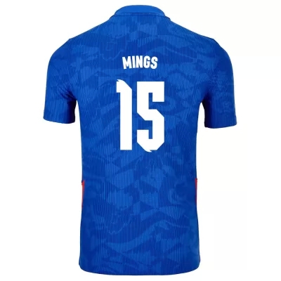 Férfi Angol labdarúgó-válogatott Tyrone Mings #15 Idegenbeli Kék 2021 Mez Póló Ing