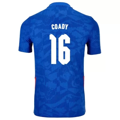Gyermek Angol labdarúgó-válogatott Conor Coady #16 Idegenbeli Kék 2021 Mez Póló Ing