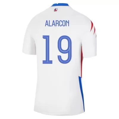 Női Chilei labdarúgó-válogatott Tomas Alarcon #19 Idegenbeli Fehér 2021 Mez Póló Ing