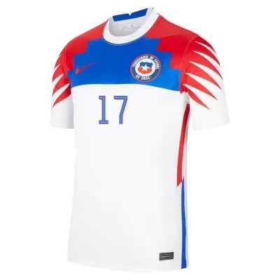 Női Chilei labdarúgó-válogatott Gary Medel #17 Idegenbeli Fehér 2021 Mez Póló Ing