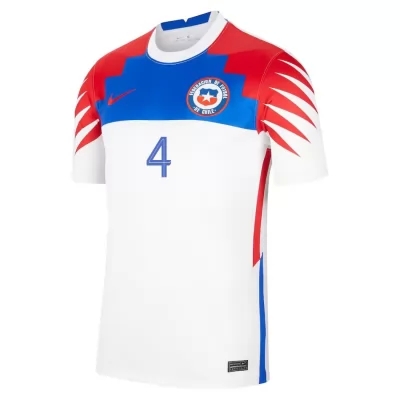 Női Chilei labdarúgó-válogatott Mauricio Isla #4 Idegenbeli Fehér 2021 Mez Póló Ing