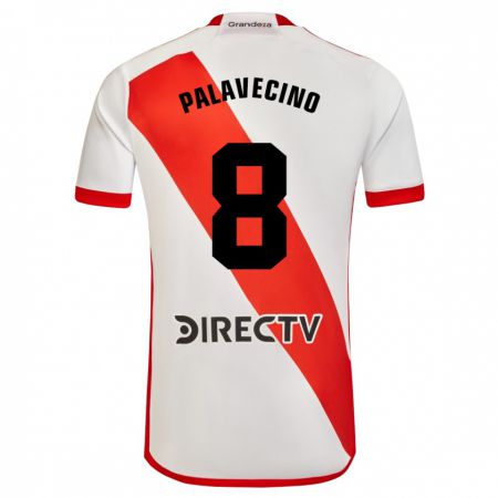 Kandiny Gyermek Agustín Palavecino #8 Fehér Piros Hazai Jersey 2023/24 Mez Póló Ing