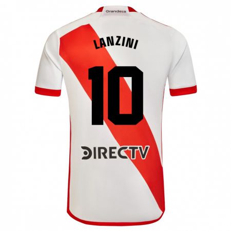 Kandiny Gyermek Manuel Lanzini #10 Fehér Piros Hazai Jersey 2023/24 Mez Póló Ing