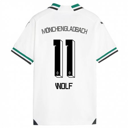 Kandiny Gyermek Hannes Wolf #11 Fehér Zöld Hazai Jersey 2023/24 Mez Póló Ing