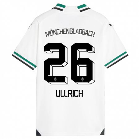 Kandiny Gyermek Lukas Ullrich #26 Fehér Zöld Hazai Jersey 2023/24 Mez Póló Ing