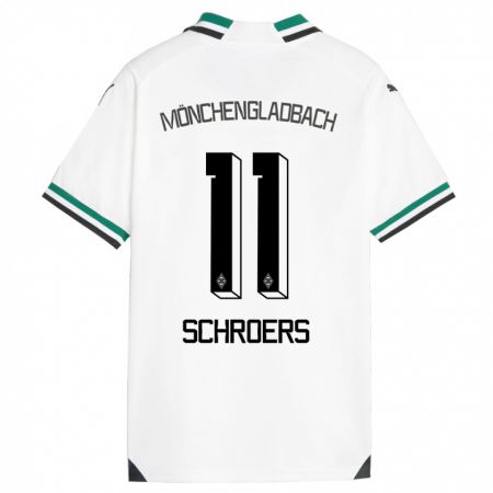 Kandiny Gyermek Mika Schroers #11 Fehér Zöld Hazai Jersey 2023/24 Mez Póló Ing
