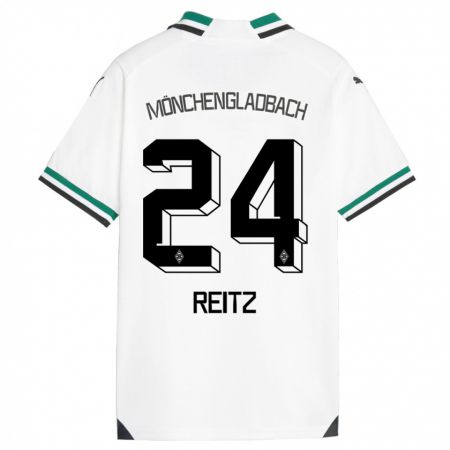 Kandiny Gyermek Tony Reitz #24 Fehér Zöld Hazai Jersey 2023/24 Mez Póló Ing