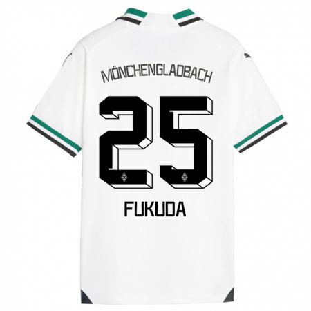 Kandiny Gyermek Shio Fukuda #25 Fehér Zöld Hazai Jersey 2023/24 Mez Póló Ing