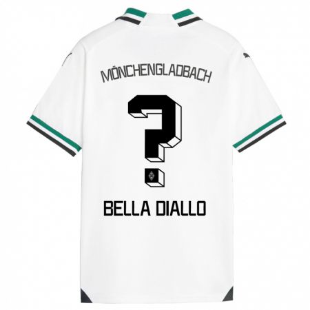 Kandiny Gyermek Oumar Bella Diallo #0 Fehér Zöld Hazai Jersey 2023/24 Mez Póló Ing