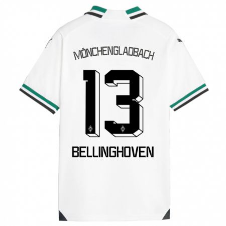 Kandiny Gyermek Christina Bellinghoven #13 Fehér Zöld Hazai Jersey 2023/24 Mez Póló Ing