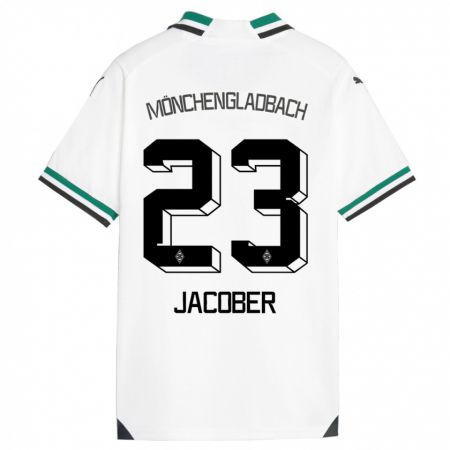 Kandiny Gyermek Magdalena Jacober #23 Fehér Zöld Hazai Jersey 2023/24 Mez Póló Ing