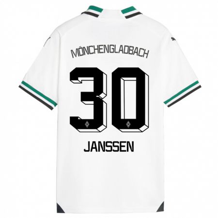 Kandiny Gyermek Annalena Janssen #30 Fehér Zöld Hazai Jersey 2023/24 Mez Póló Ing