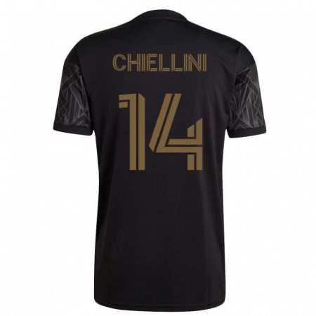 Kandiny Gyermek Giorgio Chiellini #14 Fekete Hazai Jersey 2023/24 Mez Póló Ing