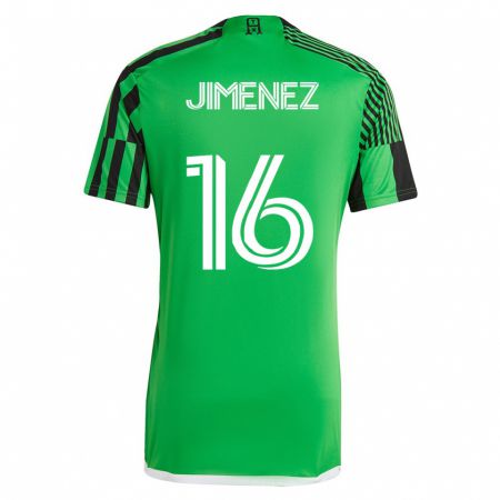 Kandiny Gyermek Héctor Jiménez #16 Zöld Fekete Hazai Jersey 2023/24 Mez Póló Ing