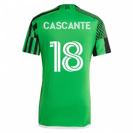 Kandiny Gyermek Julio Cascante #18 Zöld Fekete Hazai Jersey 2023/24 Mez Póló Ing