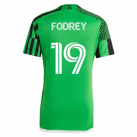 Kandiny Gyermek Cj Fodrey #19 Zöld Fekete Hazai Jersey 2023/24 Mez Póló Ing