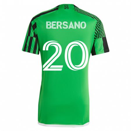 Kandiny Gyermek Matt Bersano #20 Zöld Fekete Hazai Jersey 2023/24 Mez Póló Ing