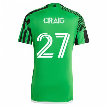 Kandiny Gyermek Brandan Craig #27 Zöld Fekete Hazai Jersey 2023/24 Mez Póló Ing
