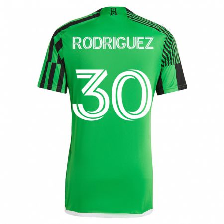 Kandiny Gyermek Memo Rodríguez #30 Zöld Fekete Hazai Jersey 2023/24 Mez Póló Ing