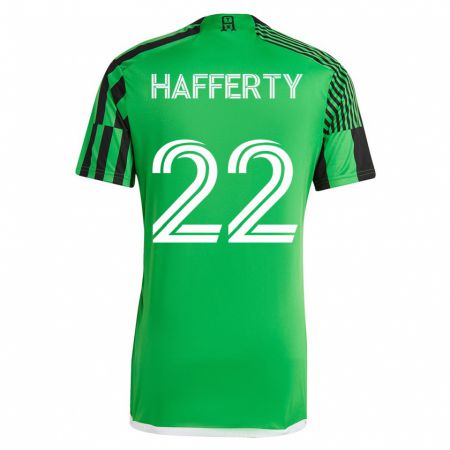 Kandiny Gyermek Joe Hafferty #22 Zöld Fekete Hazai Jersey 2023/24 Mez Póló Ing
