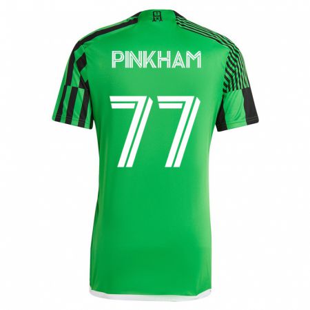 Kandiny Gyermek Chris Pinkham #77 Zöld Fekete Hazai Jersey 2023/24 Mez Póló Ing