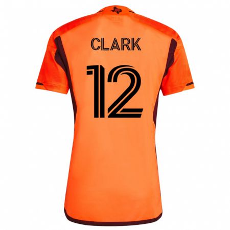 Kandiny Gyermek Steve Clark #12 Narancs Hazai Jersey 2023/24 Mez Póló Ing