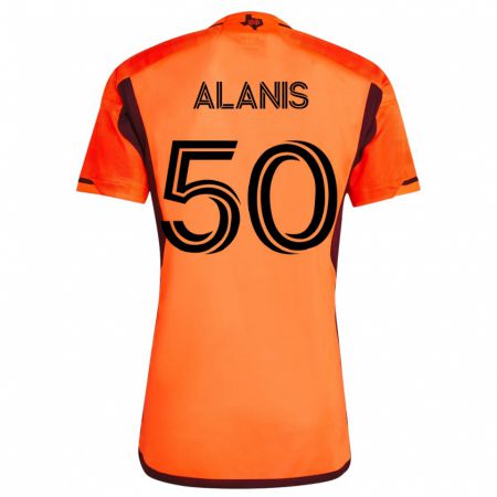 Kandiny Gyermek Brian Alanis #50 Narancs Hazai Jersey 2023/24 Mez Póló Ing