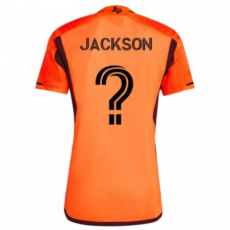 Kandiny Gyermek Parker Jackson #0 Narancs Hazai Jersey 2023/24 Mez Póló Ing