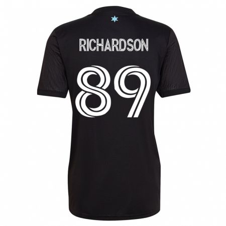 Kandiny Gyermek Nick Richardson #89 Fekete Hazai Jersey 2023/24 Mez Póló Ing