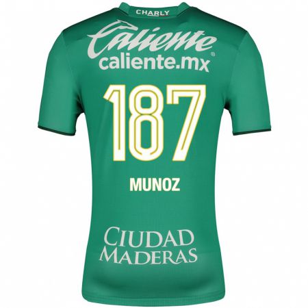 Kandiny Gyermek Diego Muñoz #187 Zöld Hazai Jersey 2023/24 Mez Póló Ing