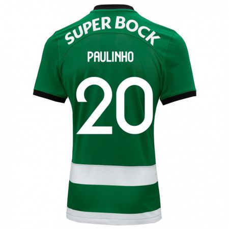 Kandiny Gyermek Paulinho #20 Zöld Hazai Jersey 2023/24 Mez Póló Ing