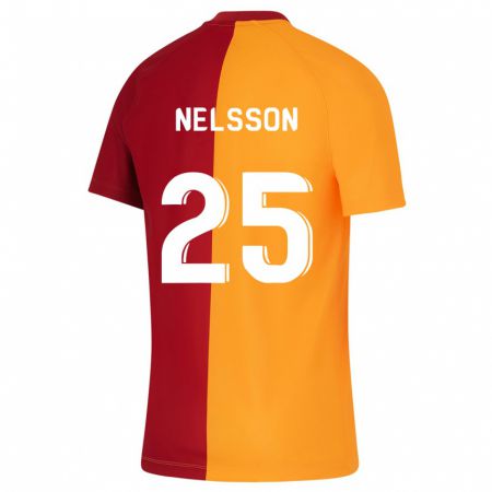 Kandiny Gyermek Victor Nelsson #25 Narancs Hazai Jersey 2023/24 Mez Póló Ing